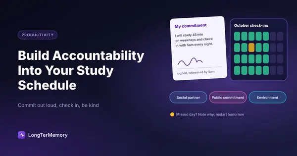 Cover: a signed study commitment and a month of check-ins with a partner