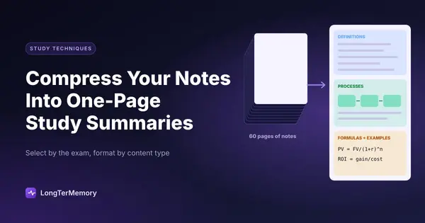 Cover: a stack of notes compressed into one page with definitions, processes, and formulas with examples