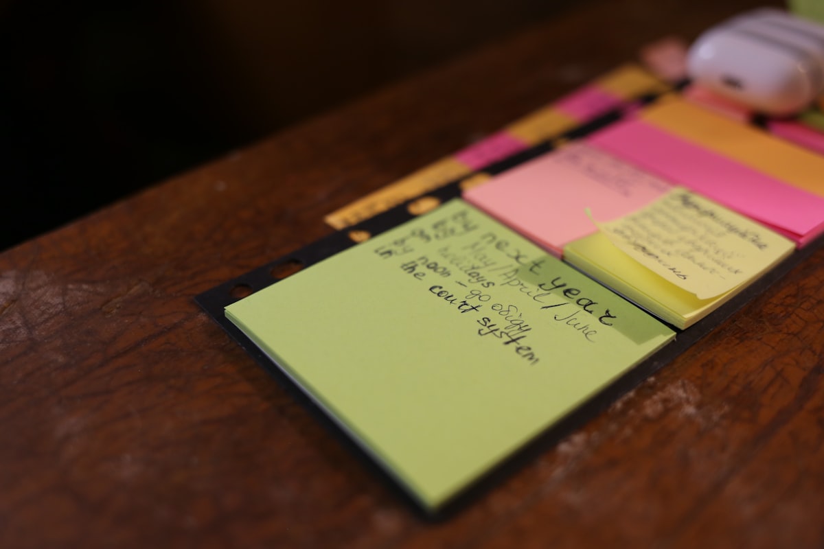 Organized notes on a desk for structured review