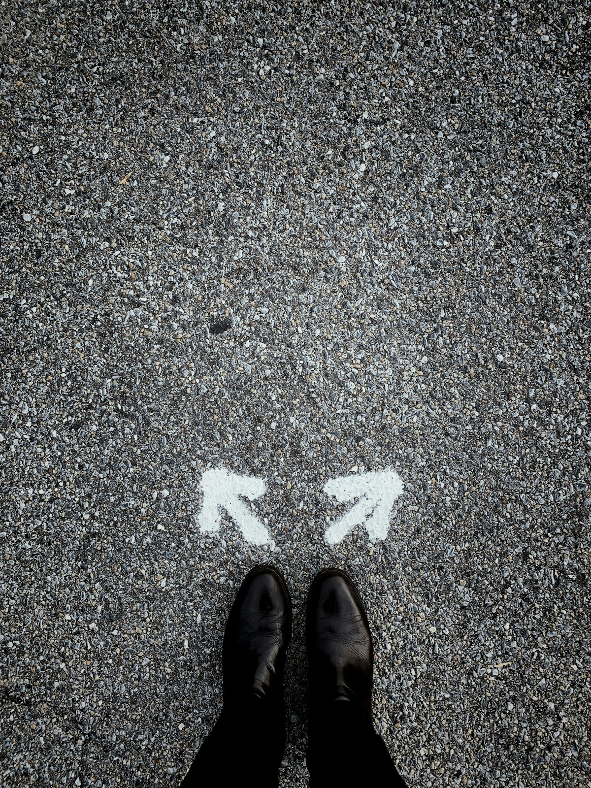 Arrows pointing in two directions representing the decision between two exam answer choices