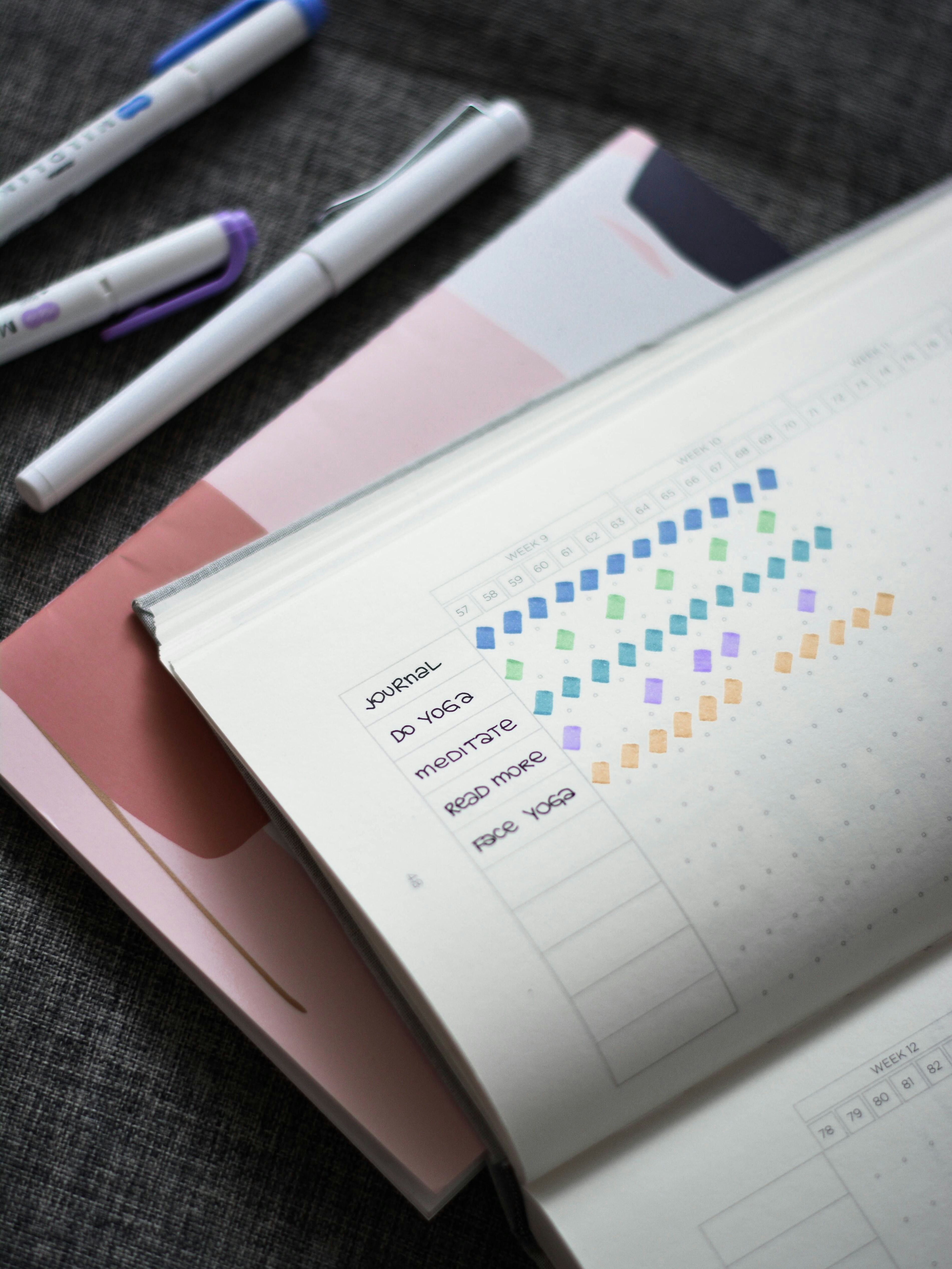 Open journal and planner for tracking habits and study consistency