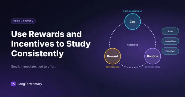 Cover: the habit loop of cue, routine and reward with small, immediate rewards for effort