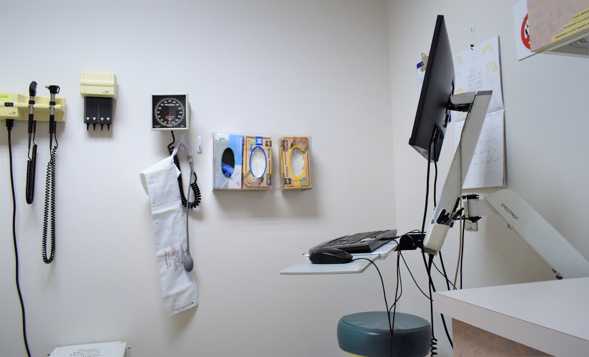 Professional desk with documents and insurance study materials