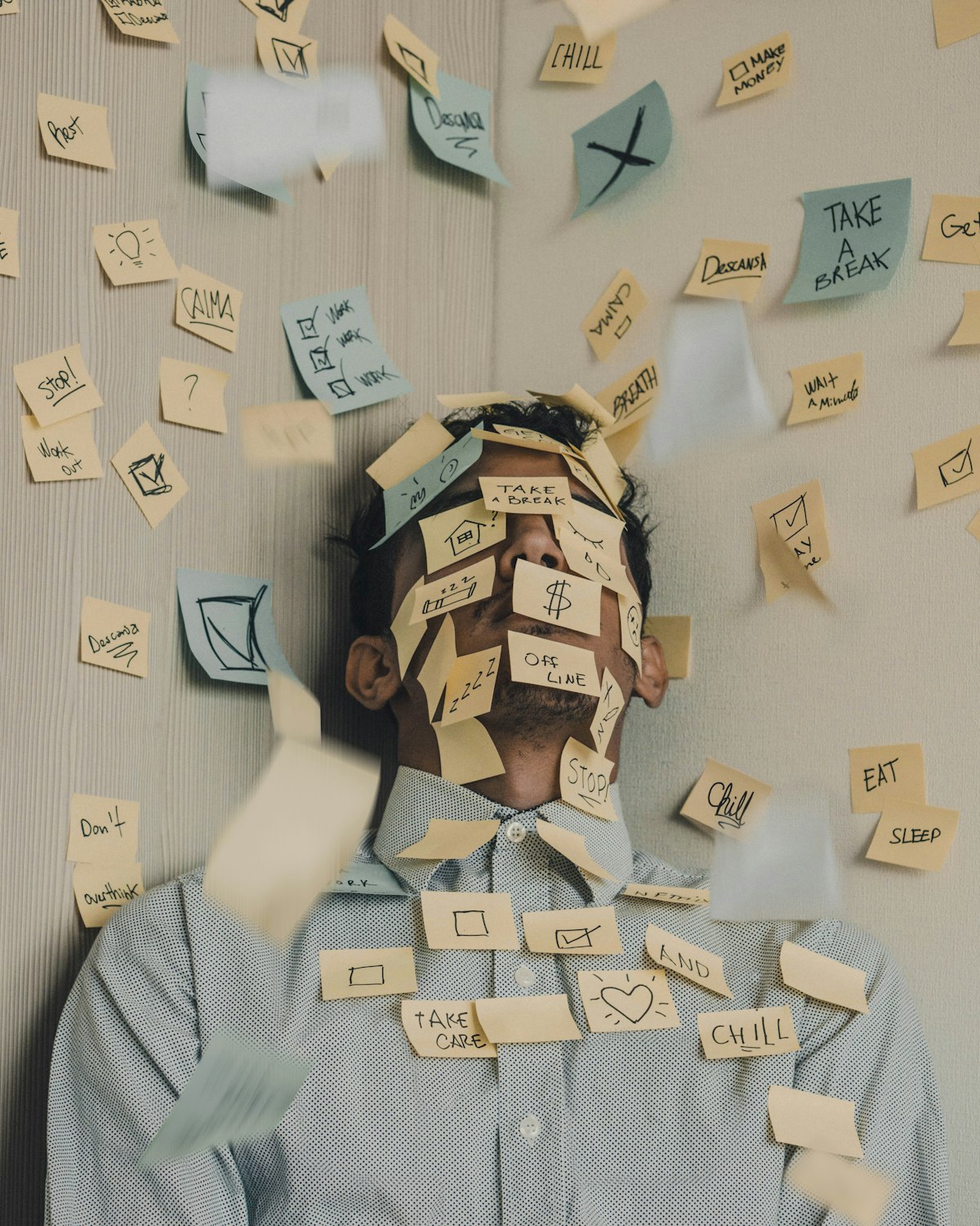 Student managing stress while studying for high-stakes exam