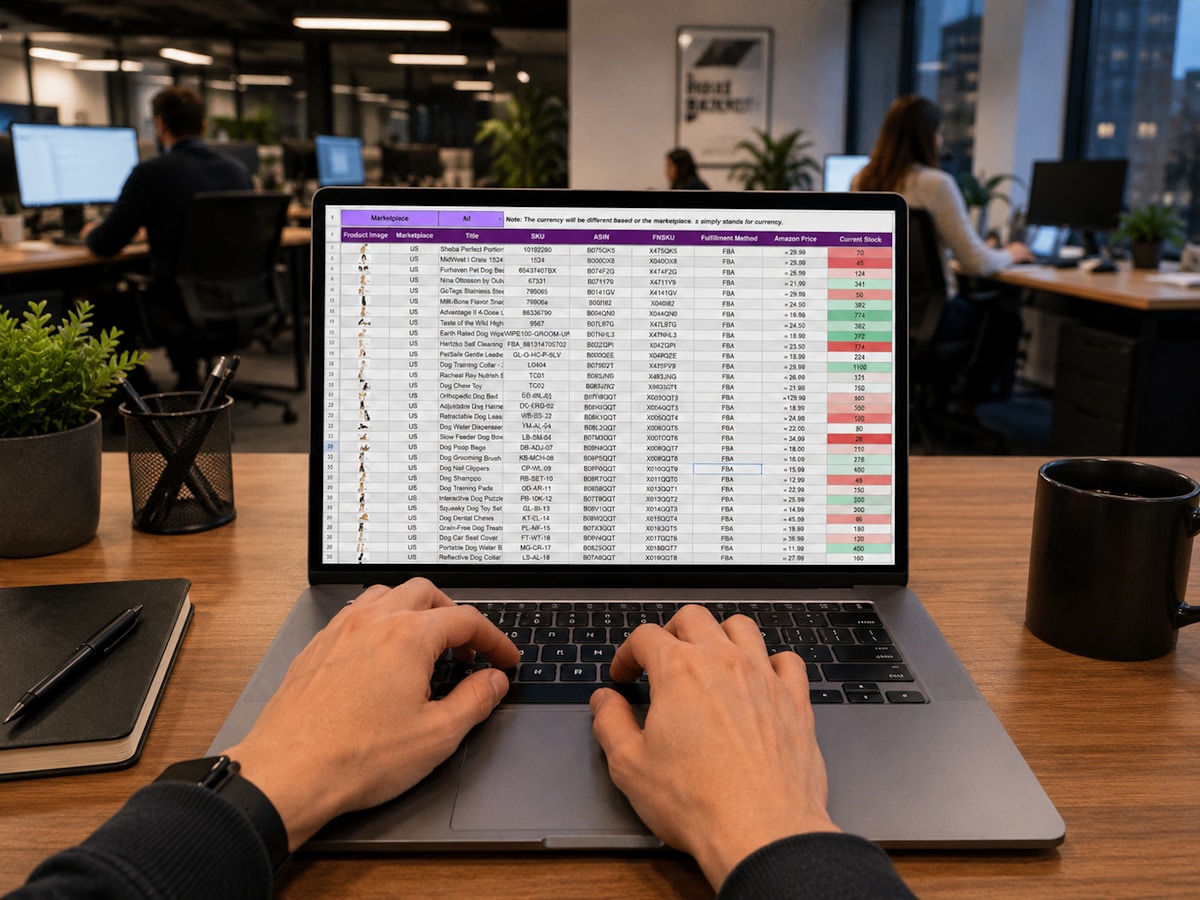 Laptop showing a study tracking spreadsheet next to handwritten notes