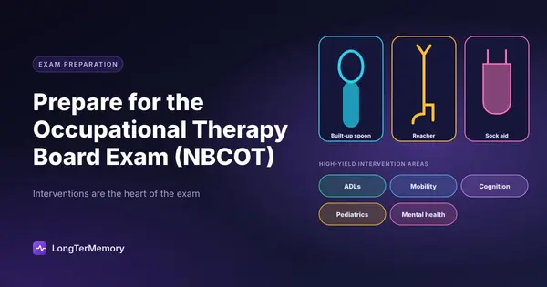 Cover: occupational therapy adaptive equipment, built-up spoon, reacher and sock aid, with high-yield intervention areas