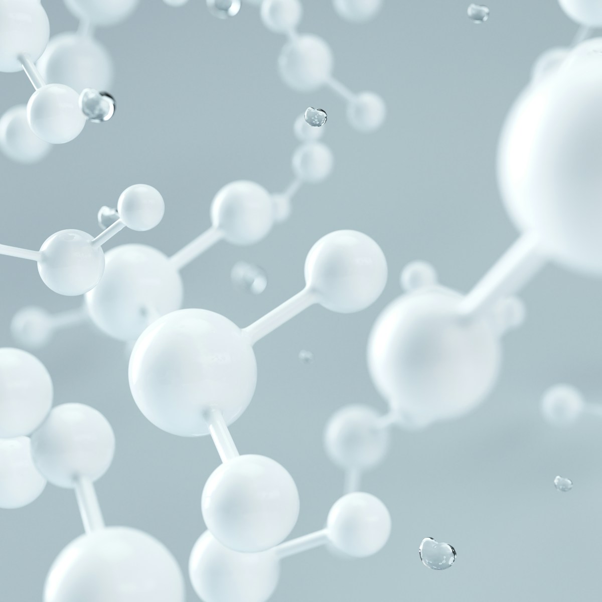 Biochemistry molecular models and study notes on a desk