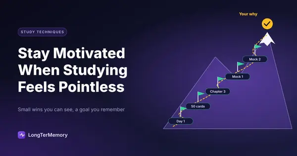 Cover: a mountain trail of small wins, from day 1 to mock exams, leading to your goal at the summit