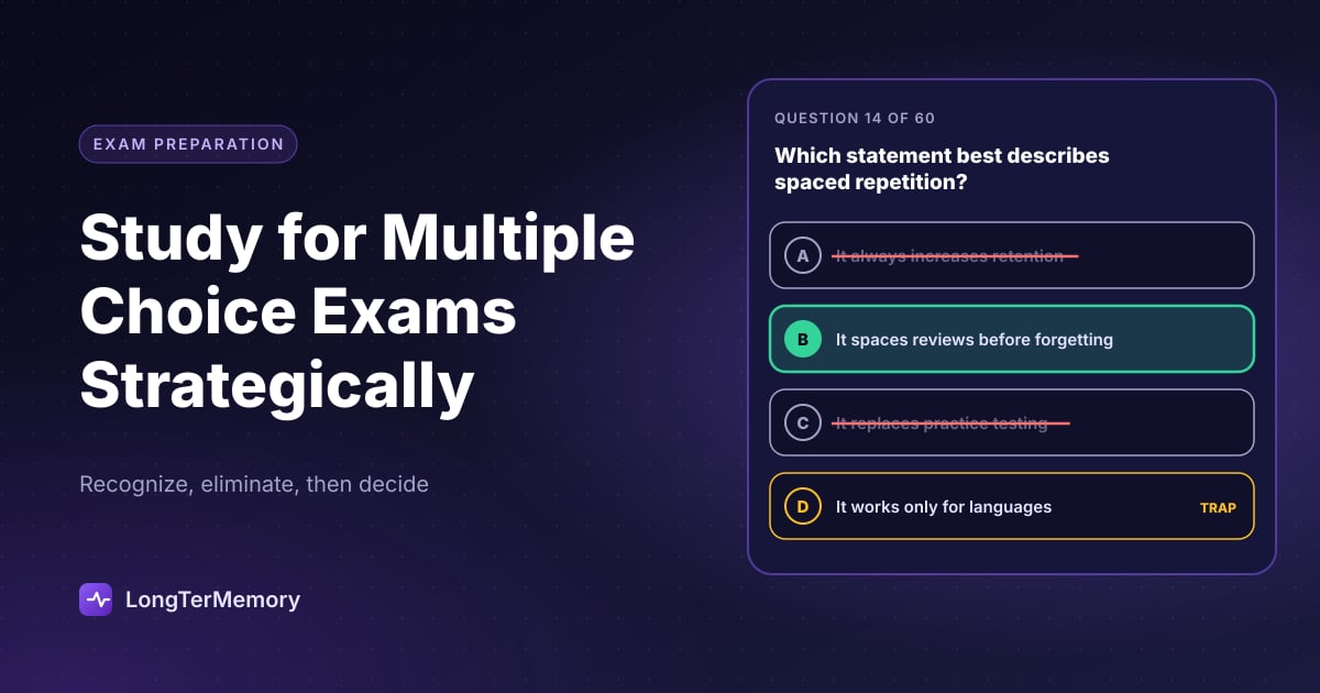 Student taking a multiple choice exam with strategic focus