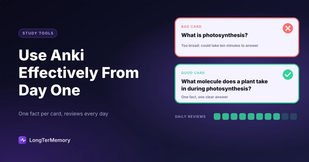 Digital flashcards and spaced repetition study session
